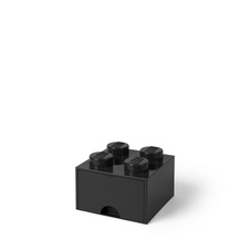 LEGO úložný box 4 so zásuvkou - čierna