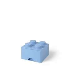 LEGO úložný box 4 so zásuvkou - svetlo modrá