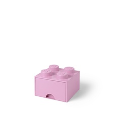 LEGO úložný box 4 so zásuvkou - svetlo ružová