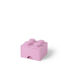 LEGO úložný box 4 s šuplíkem - světle růžová