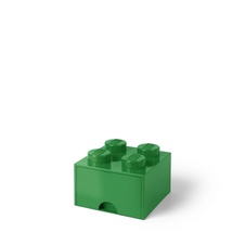 LEGO úložný box 4 so zásuvkou - tmavo zelená