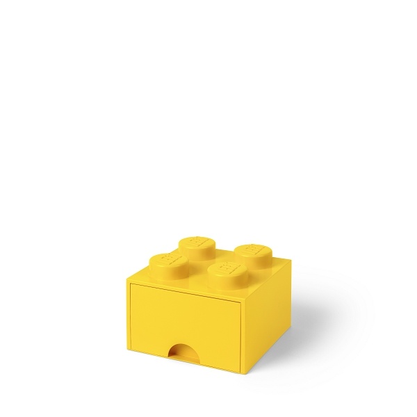 LEGO úložný box 4 so zásuvkou - žltá