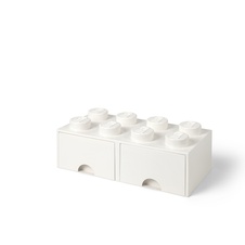 LEGO úložný box 8 s šuplíky - bílá