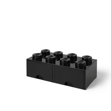 LEGO úložný box 8 so zásuvkou - čierna