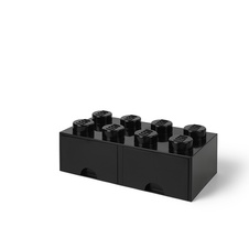 LEGO úložný box 8 s šuplíky - černá