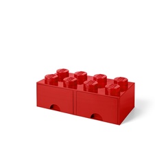 LEGO úložný box 8 so zásuvkou - červená