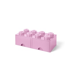 LEGO úložný box 8 so zásuvkou - svetlo ružová