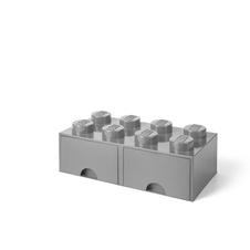 LEGO úložný box 8 so zásuvkou - šedá