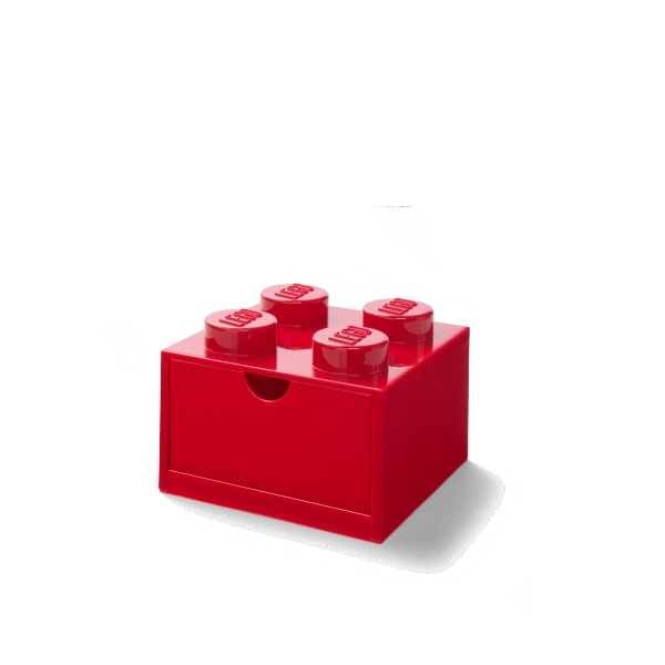 LEGO stolný box 4 so zásuvkou - červená