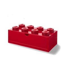 LEGO stolný box 8 so zásuvkou - červená