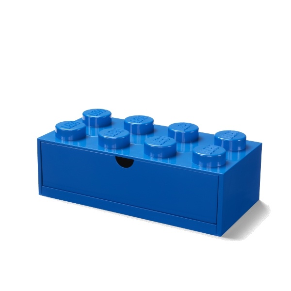 LEGO stolný box 8 so zásuvkou - modrá