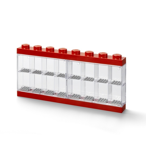 LEGO zberateľská skrinka na 16 minifigúrok - červená
