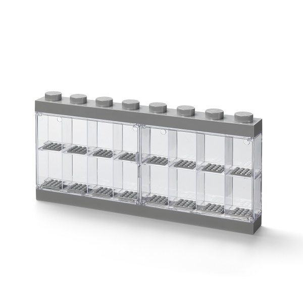 LEGO zberateľská skrinka na 16 minifigúrok - šedá