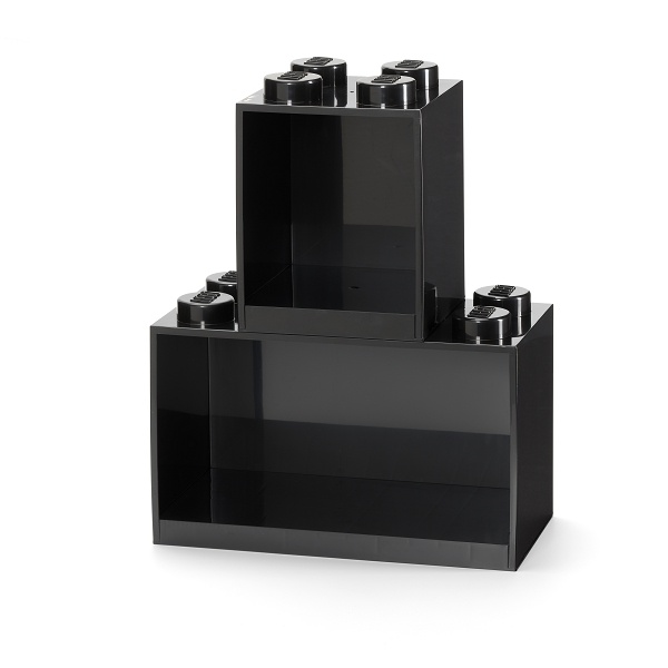 LEGO Brick závesné police, set 2 ks - čierna