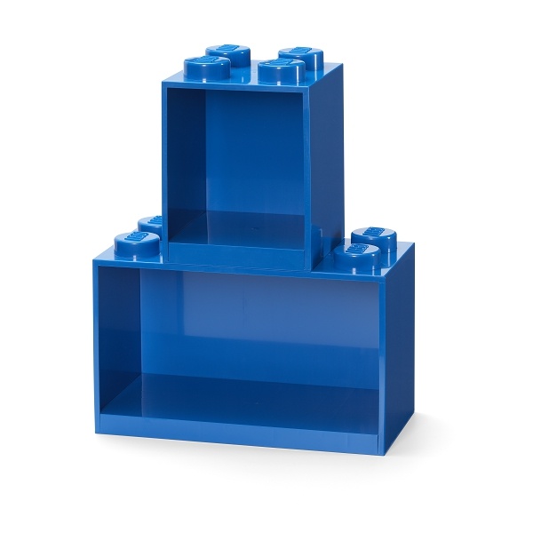 LEGO Brick závesné police, set 2 ks - modrá