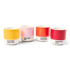 PANTONE Macchiato hrnček set 4ks - Yellow, Red, Orange, Light Pink