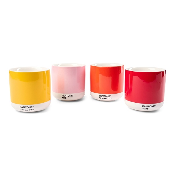 PANTONE Latte termo hrnek set 4ks - Yellow, Red, Orange, Light Pink