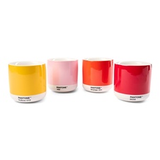 PANTONE Latte termo hrnček set 4ks - Yellow, Red, Orange, Light Pink