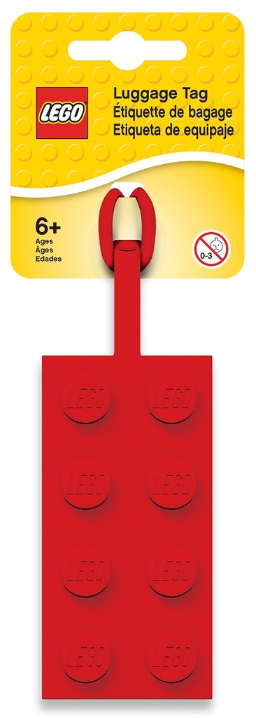 LEGO Iconic Brick 2x4 Luggage Tag, red