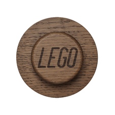 LEGO drevený vešiak na stenu, 3 ks (tmavé drevo)