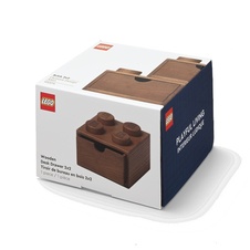 LEGO drevený stolný box 4 so zásuvkou (tmavé drevo)