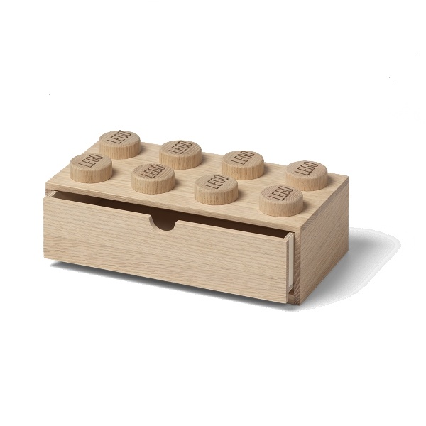 LEGO drevený stolný box 8 so zásuvkou (svetlé drevo)