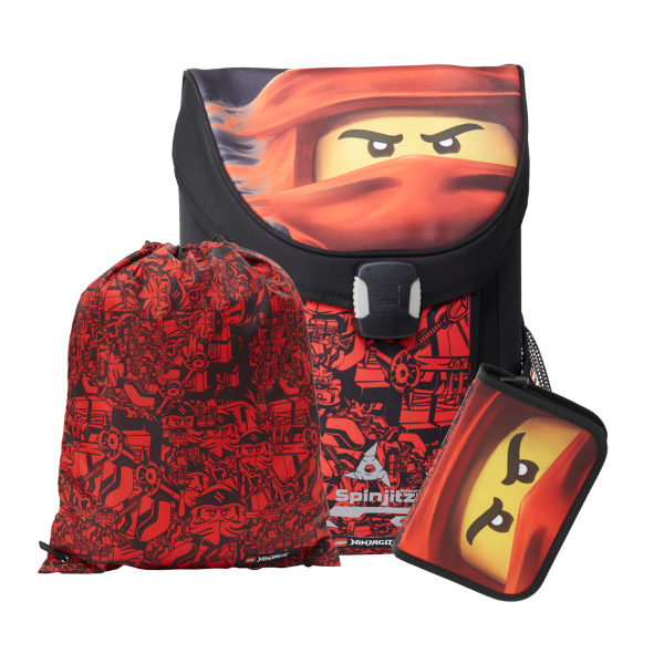 LEGO Ninjago Red EASY - School Bag 3 Pcs set
