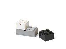 LEGO Desk Drawer Set 3 Pcs - Black, White, Grey