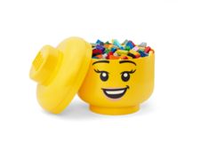 LEGO Storage Head (large)  - Happy Girl