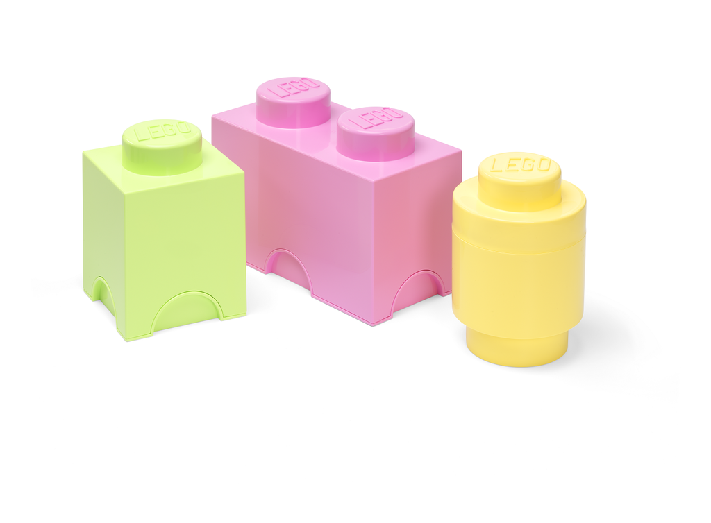 LEGO Storage Brick Multi-Pack (3 pcs) - Light Purple, Yellowish green, cool yellow