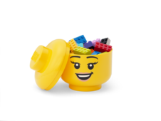 LEGO Storage Head (mini) - Happy Girl