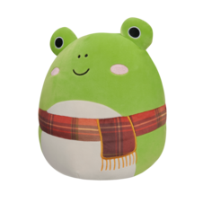 SQUISHMALLOWS Wendy the Green Frog W/Plaid Scarf, 30 cm