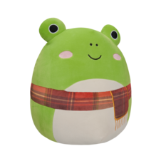 SQUISHMALLOWS Wendy the Green Frog W/Plaid Scarf, 30 cm