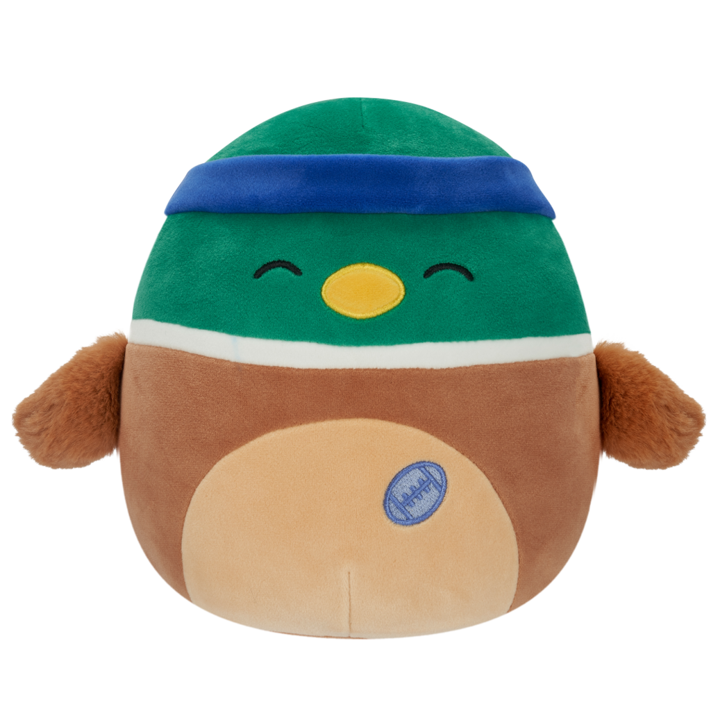 SQUISHMALLOWS Avery the Mallard Duck W/Sweatband and Rugby Ball