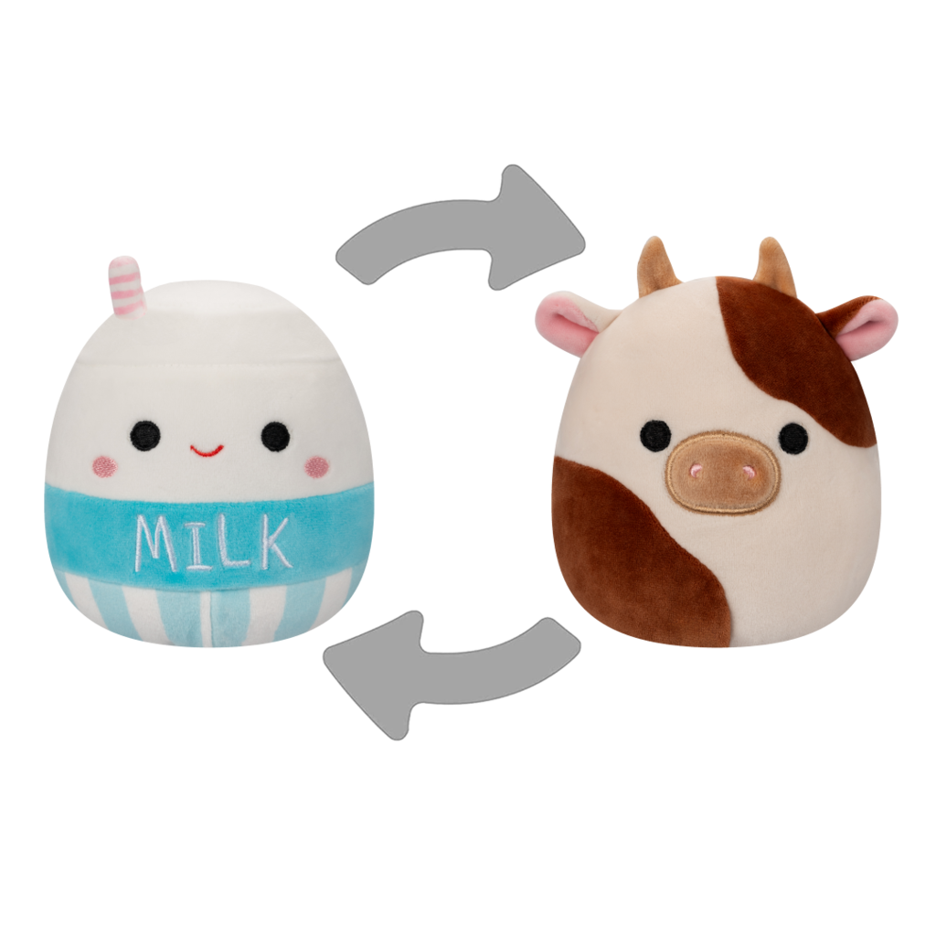SQUISHMALLOWS Flip-A-Mallow Ronnie the Cow/Melly the Milk Carton