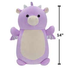 SQUISHMALLOWS Hugmees Dina the Purple Dragon, 35 cm