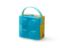 LEGO box s rukoväťou - priesvitná modrá