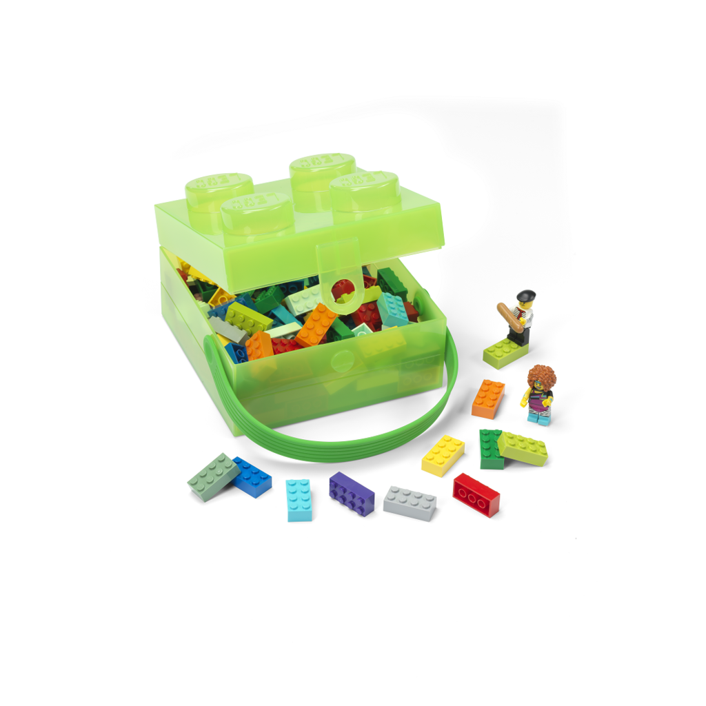 LEGO Box With Handle Translucent Green