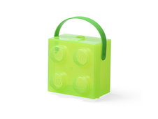 LEGO box s rukoväťou - priesvitná zelená