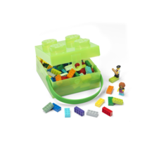 LEGO box s rukojetí - průsvitná zelená