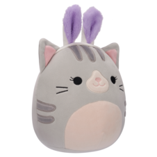 SQUISHMALLOWS Tally the Grey Tabby Cat W/Bunny Ears