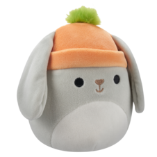 SQUISHMALLOWS Valentina- Grey Bunny W/Carrot Beanie, 13 cm