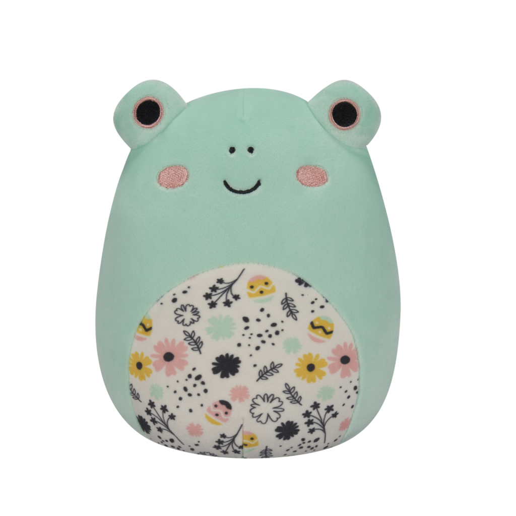 SQUISHMALLOWS Fritz the Light Green Frog W/Floral Belly, 13 cm