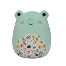 SQUISHMALLOWS Fritz the Light Green Frog W/Floral Belly, 13 cm