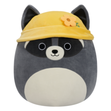 SQUISHMALLOWS Rocky the Raccoon W/Bucket Hat, 13 cm