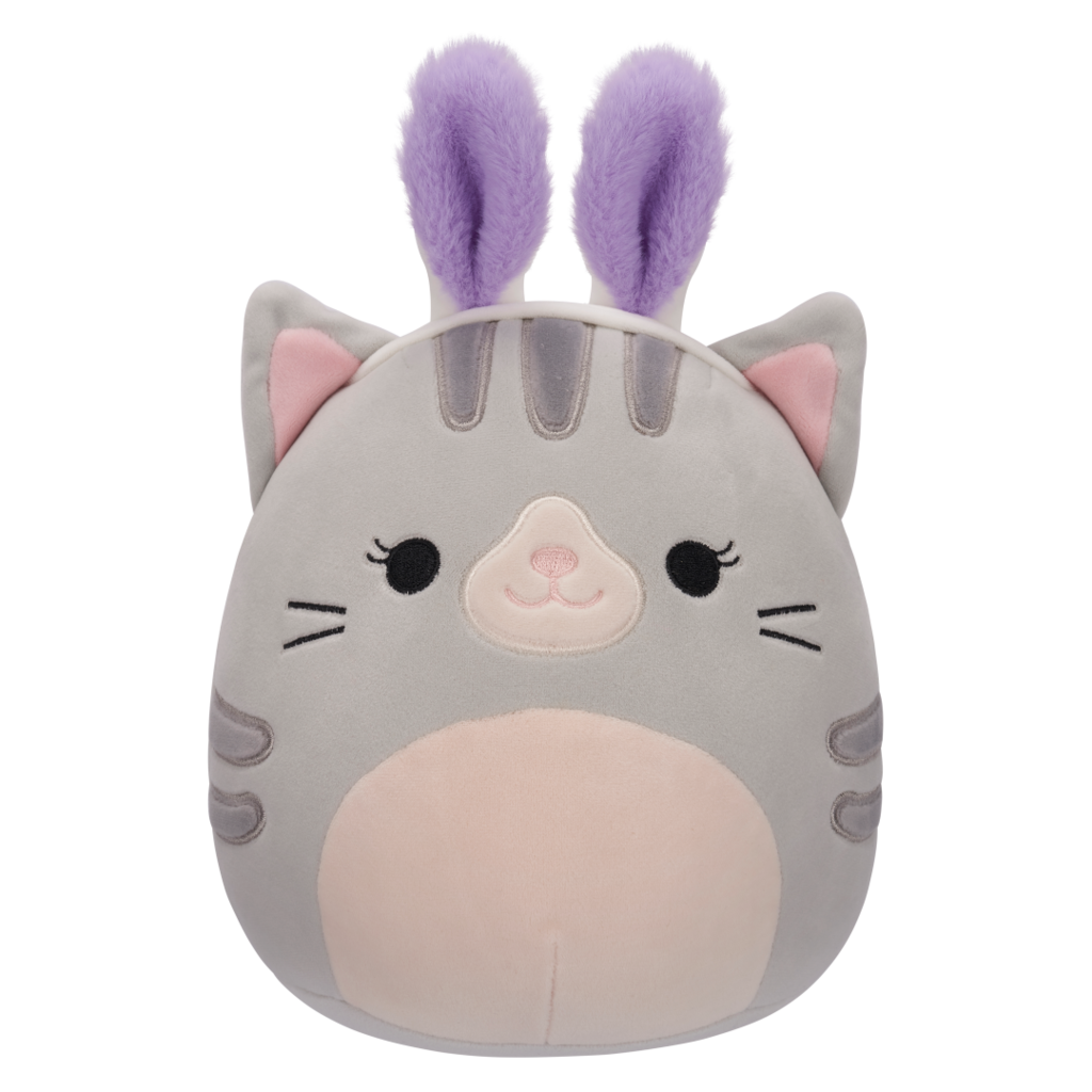 SQUISHMALLOWS Tally the Grey Tabby Cat W/Bunny Ears