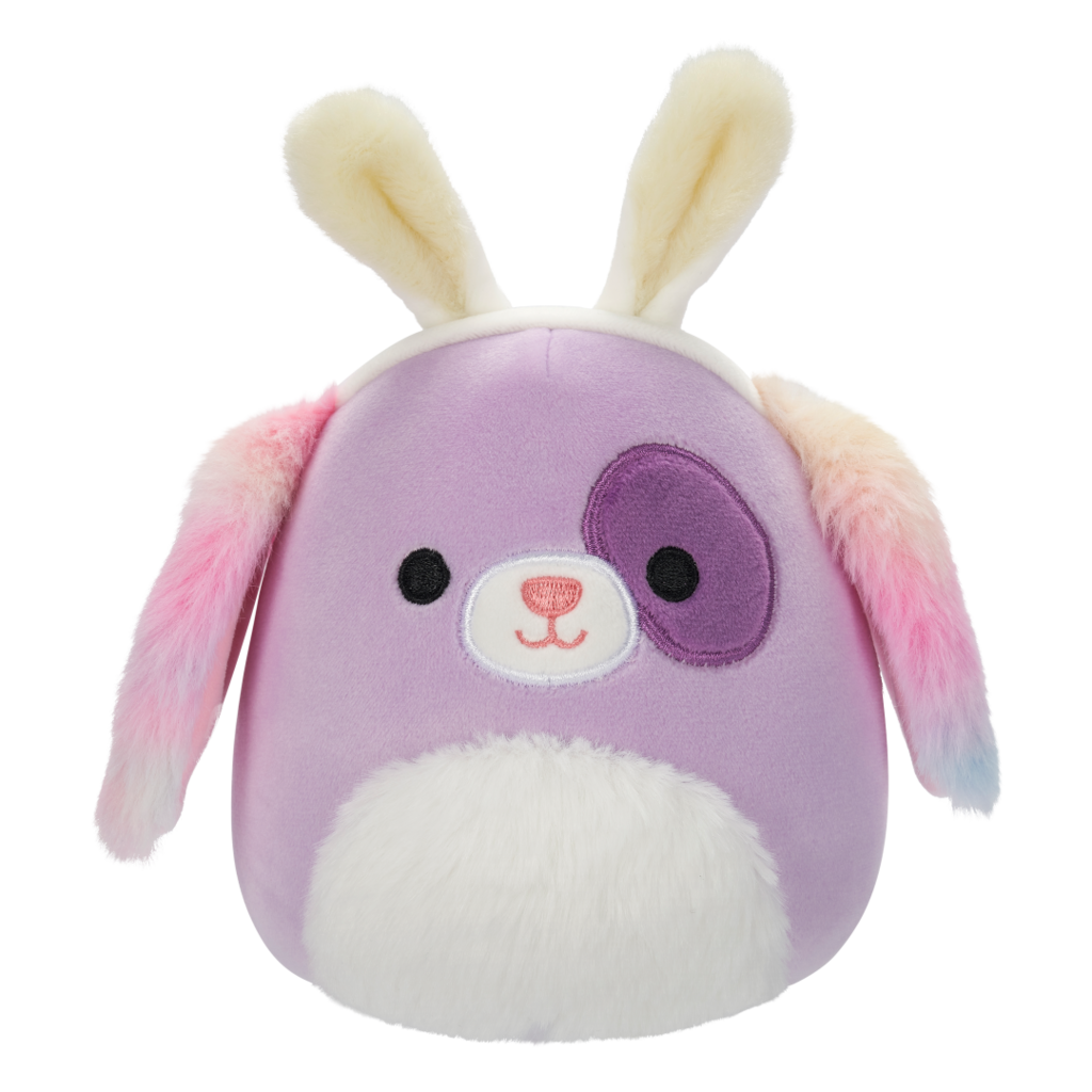 SQUISHMALLOWS Barb the Purple Dog W/Bunny Ears, 13 cm