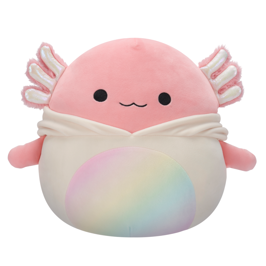 SQUISHMALLOWS Archie the Pink Axolotl In Robyne Outfit, 30 cm
