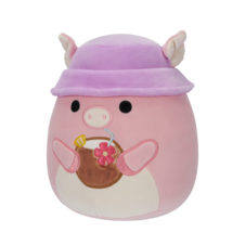 SQUISHMALLOWS Peter the Pink Pig W/Tropical Drink and Hat