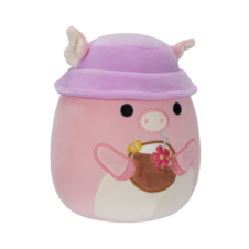 SQUISHMALLOWS Peter the Pink Pig W/Tropical Drink and Hat